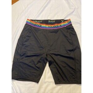 Tomboy X Bike Shorts Swim Briefs Jammers Gay Rainbow Unisex Cycling Black large